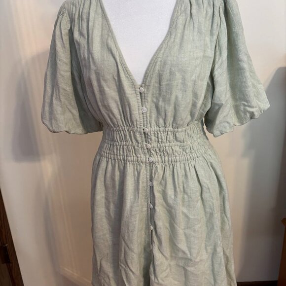 NEW MADEWELL Ruffle Sophia Dress (Linen & Viscose) - Size Large - Picture 1 of 13